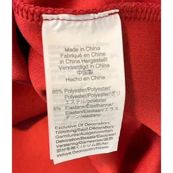 Madewell Texture & Thread Red Wrap Surplice Tie Front Crepe Blouse Top Size L - Picture 6 of 6